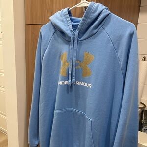 Under Armour Light Blue Hoodie with Gold Logo